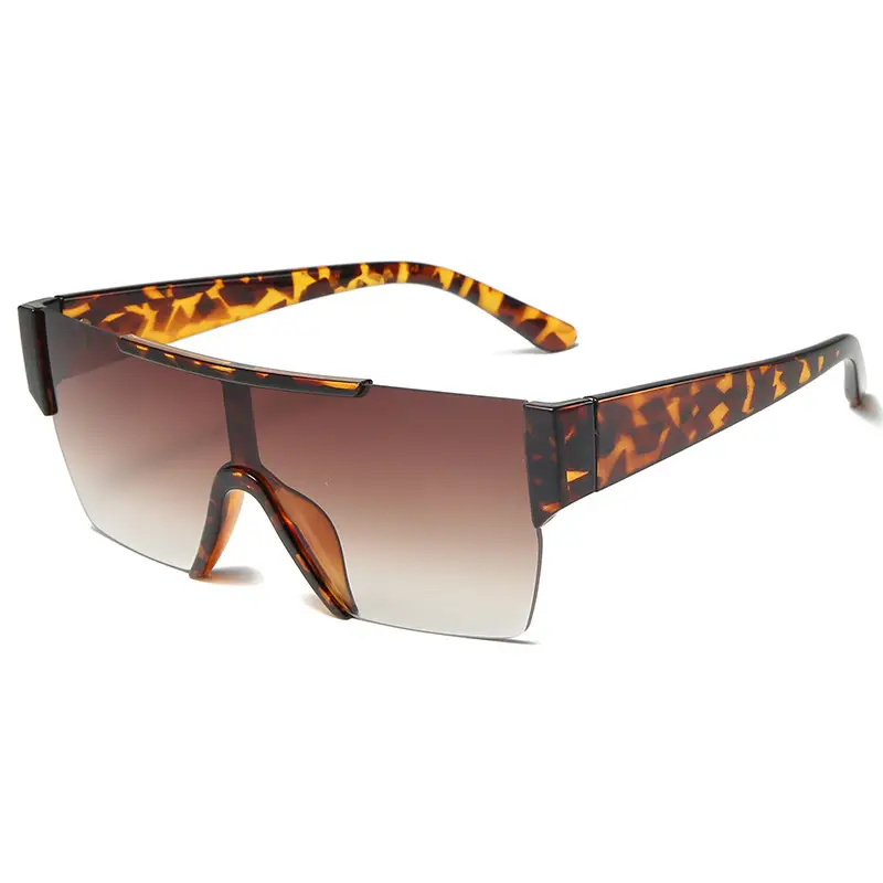 Women's Gradient Lens Sunglasses Leopard Print Large Frame - Image 5