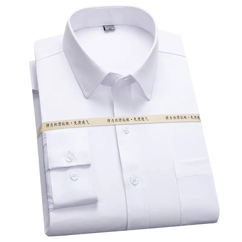 Men's Black Slim Fit Business Shirt with Pocket