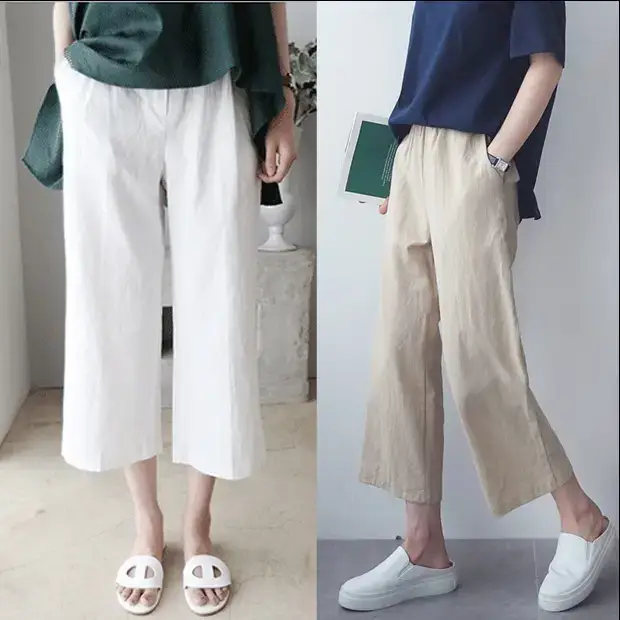 Women Cotton Linen Wide Leg Pants Spring Summer 2025 — feature 4