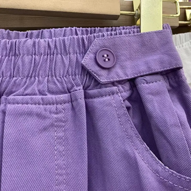 Women Purple High-Waist Wide Leg Shorts 2025 — feature 5