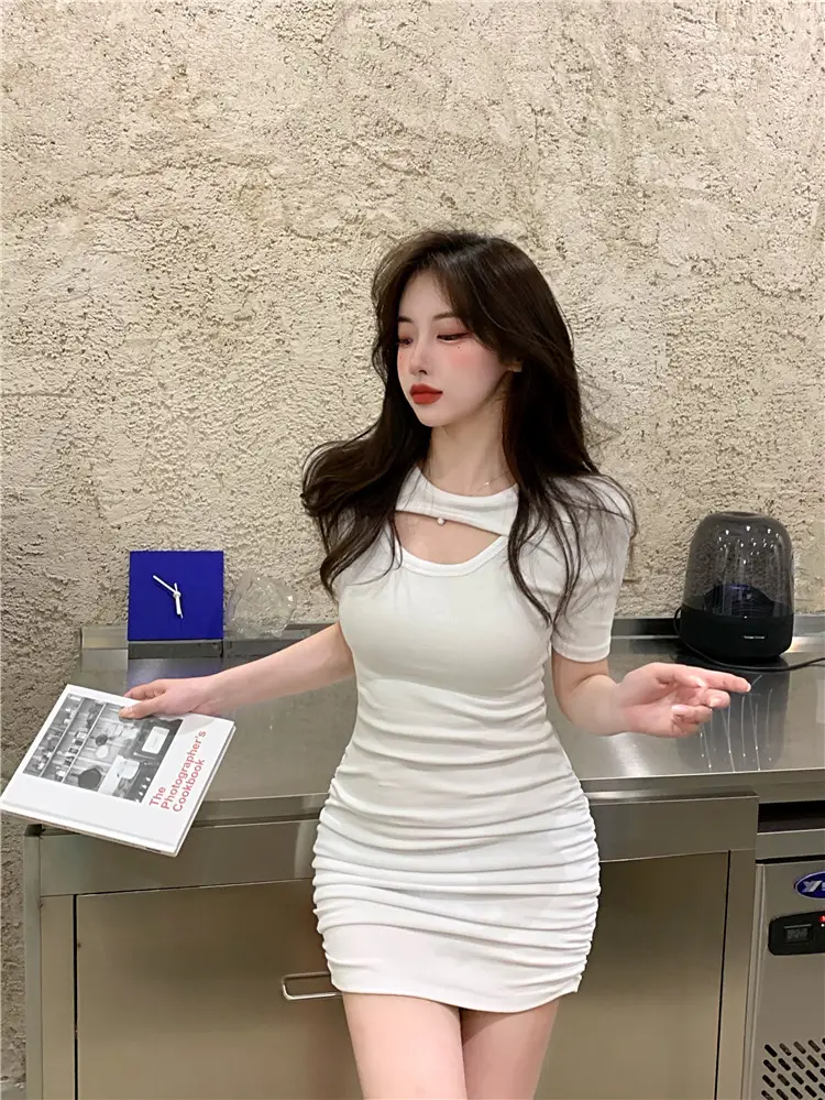 Women's White Hollow Neck Skirt Set Summer 2022 — feature 23