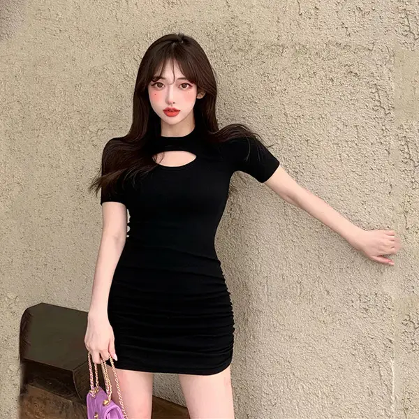 Women's White Hollow Neck Skirt Set Summer 2022 - Image 2