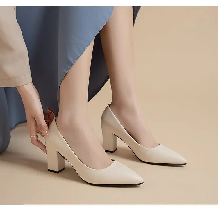 Women's Beige Pointed Toe Heeled Flats 2022 — feature 20