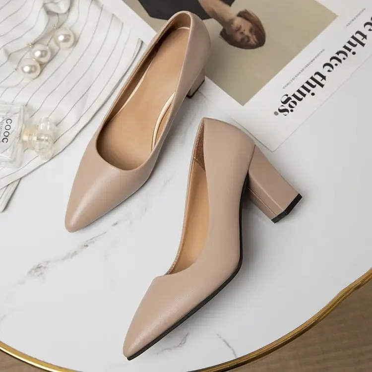 Women's Beige Pointed Toe Heeled Flats 2022 — feature 30