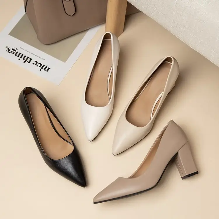 Women's Beige Pointed Toe Heeled Flats 2022 — feature 34