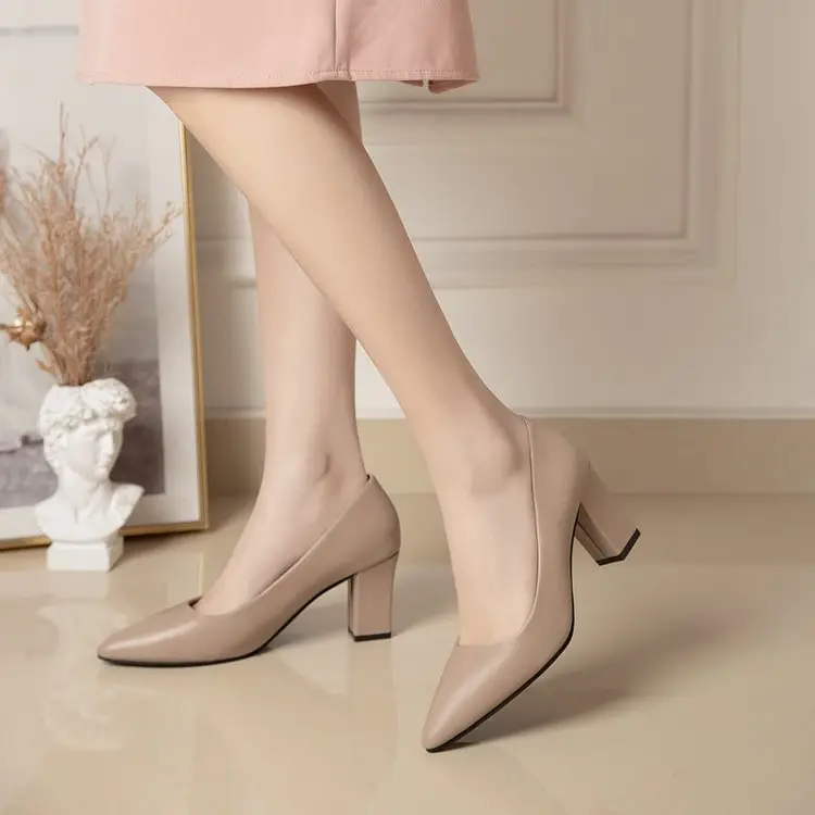 Women's Beige Pointed Toe Heeled Flats 2022 — feature 35
