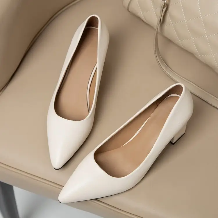 Women's Beige Pointed Toe Heeled Flats 2022 — feature 36