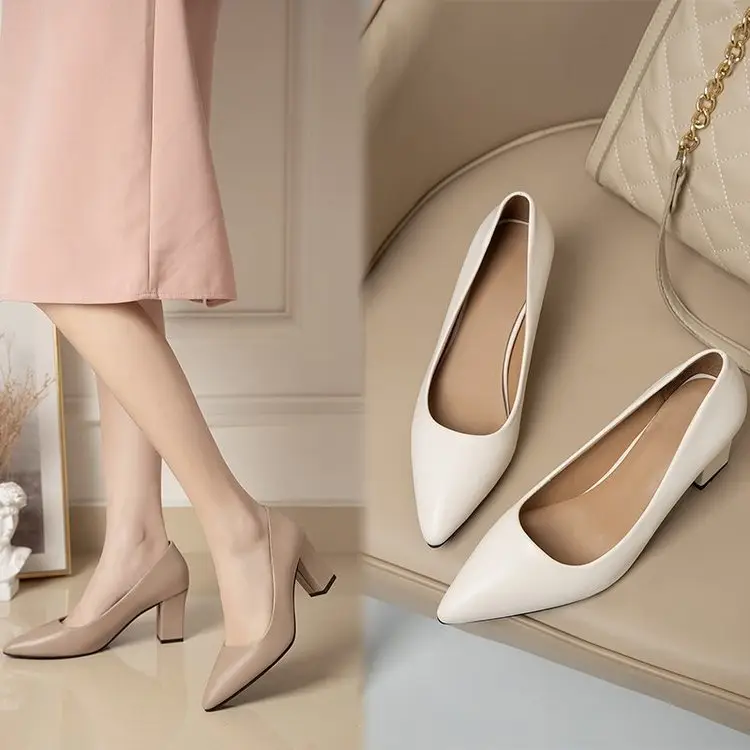 Women's Beige Pointed Toe Heeled Flats 2022 — feature 39