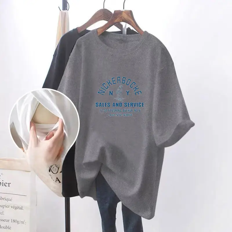 Breastfeeding Top T-Shirt Women Summer Short Sleeve