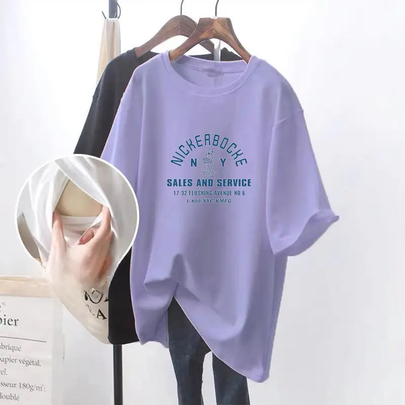 Breastfeeding Top T-Shirt Women Summer Short Sleeve
