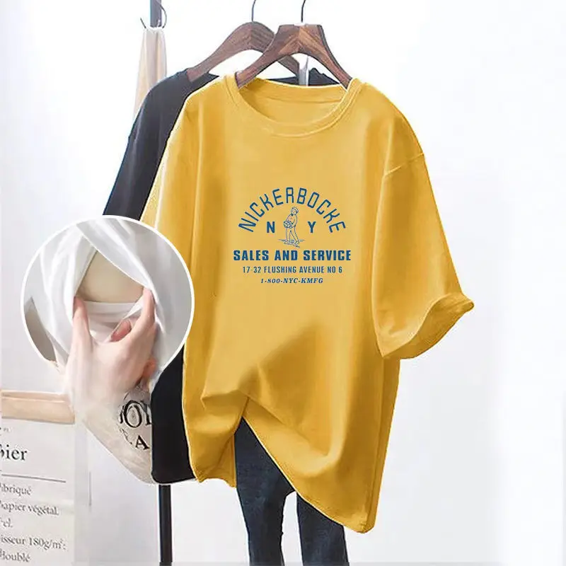 Breastfeeding Top T-Shirt Women Summer Short Sleeve