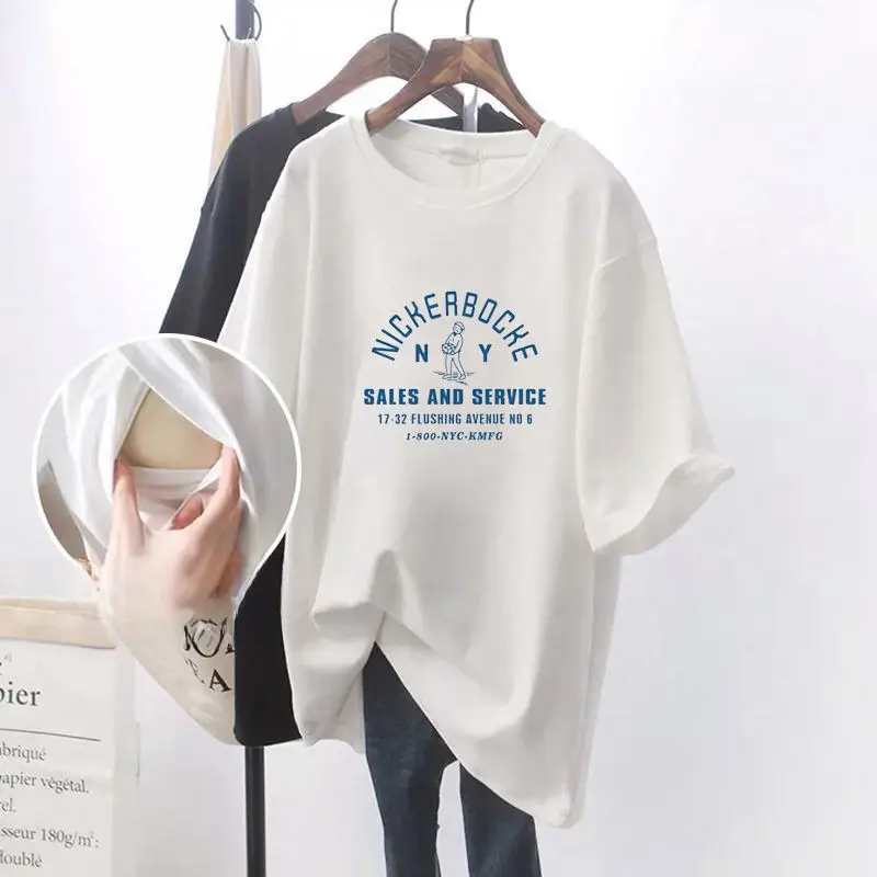 Breastfeeding Top T-Shirt Women Summer Short Sleeve