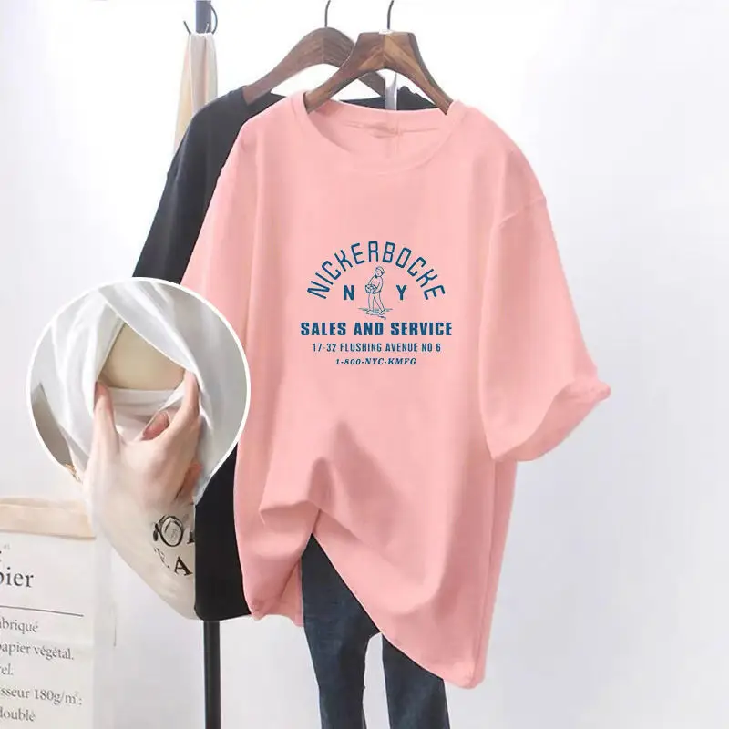Breastfeeding Top T-Shirt Women Summer Short Sleeve