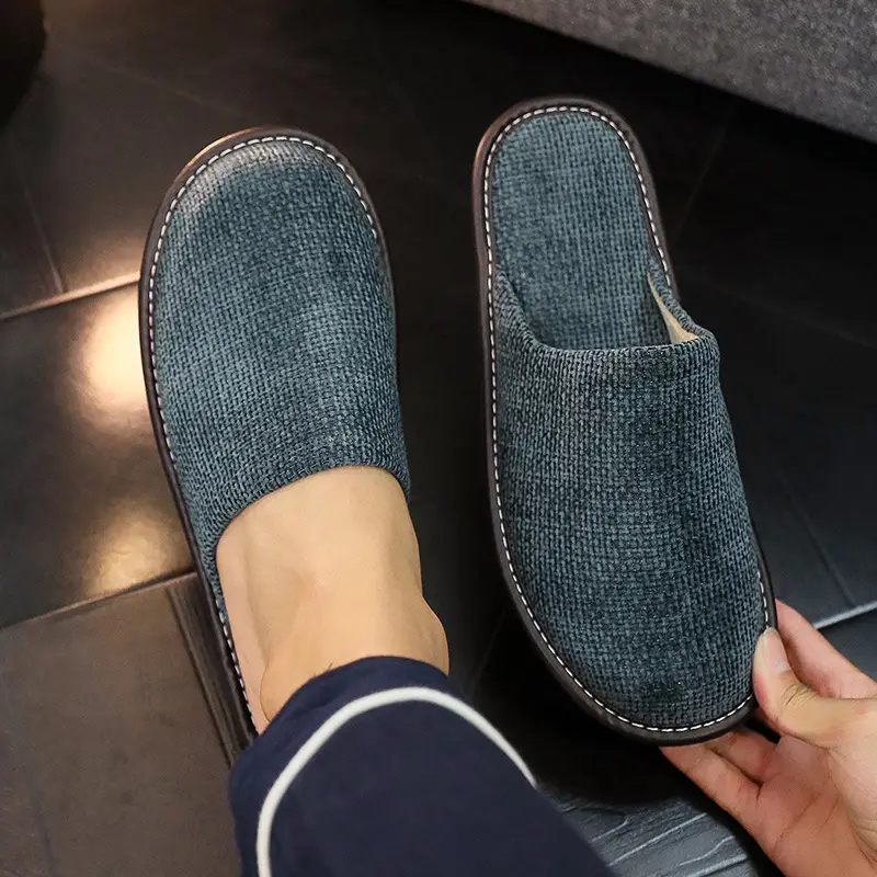 Winter Indoor Home Cotton Slippers Autumn and Winter Men and Women Couple Floor Non-slip Warm Soft Bottom Plush Slippers Home - Image 5