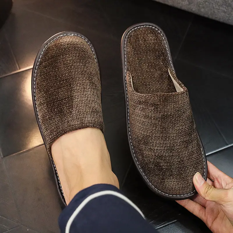Winter Indoor Home Cotton Slippers Autumn and Winter Men and Women Couple Floor Non-slip Warm Soft Bottom Plush Slippers Home - Image 6