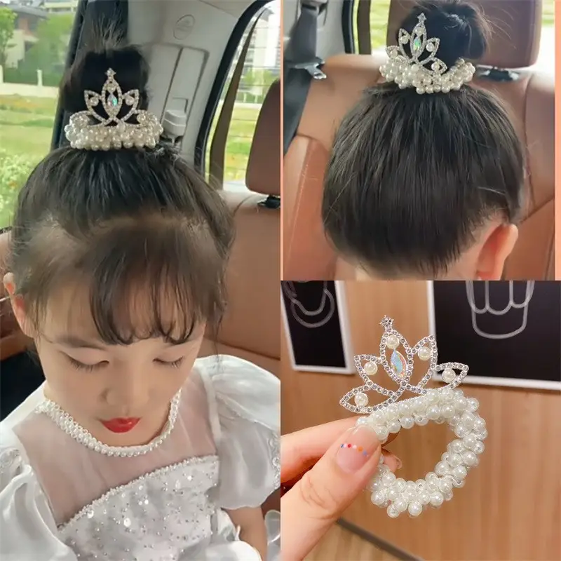 Princess Pearl Crown for Little Girls Hair Ball - Image 6