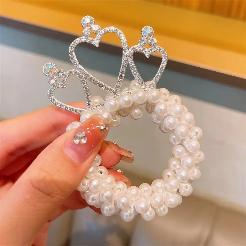 Princess Pearl Crown for Little Girls Hair Ball - Image 2