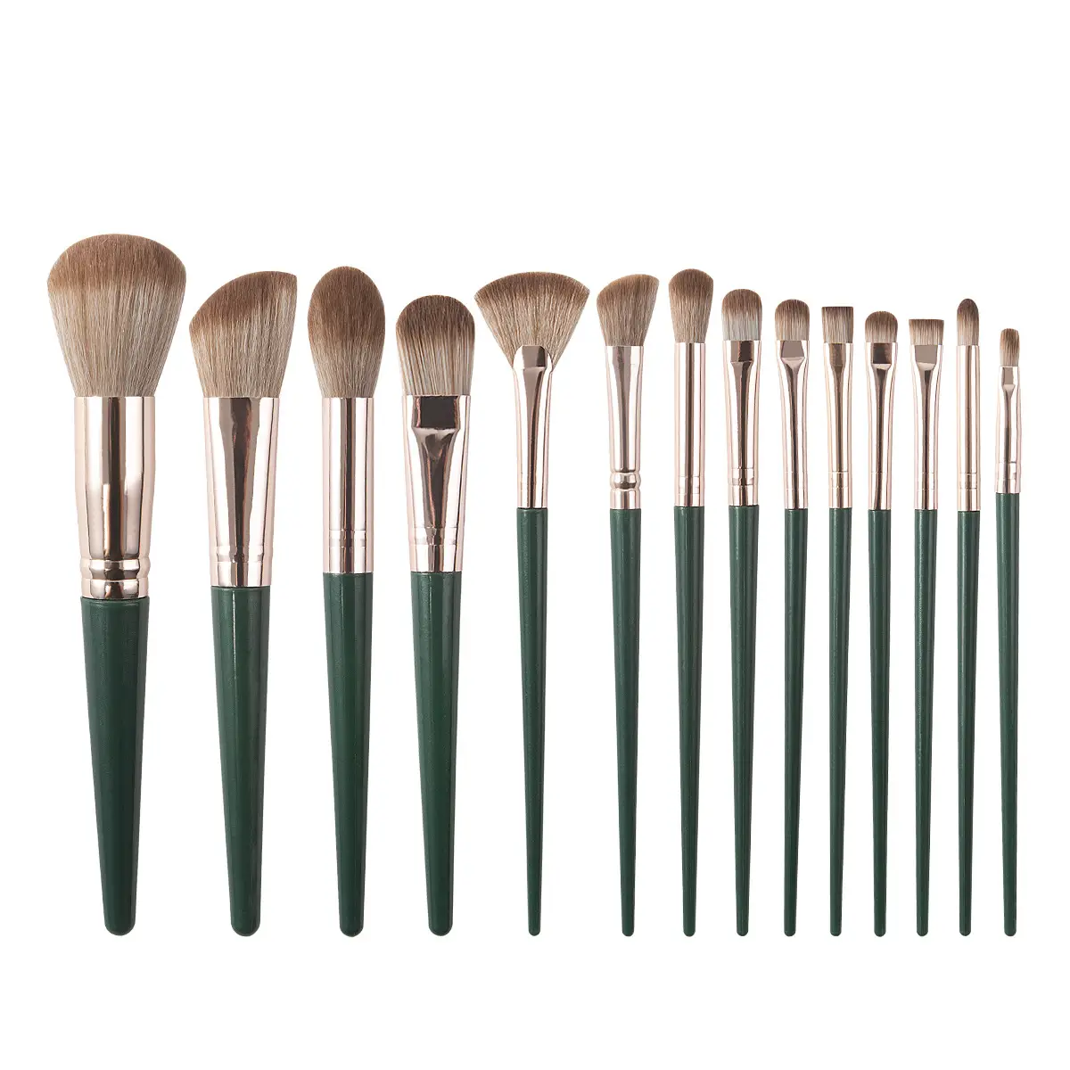 Cangzhou 14-Piece Green Makeup Brush Set - Image 2