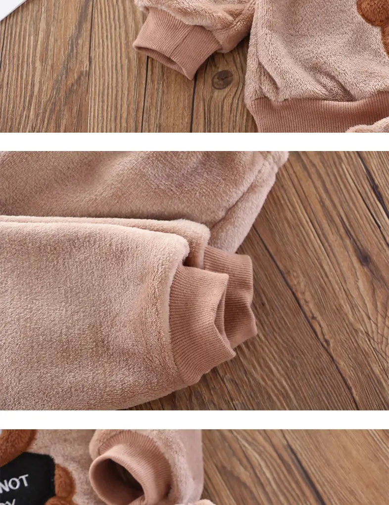 Children's Autumn and Winter Flannel Pajamas for Boys and Girls, Autumn and Winter Coral Velvet Suits, Home Bear Thickeneded Home Clothes — feature 22