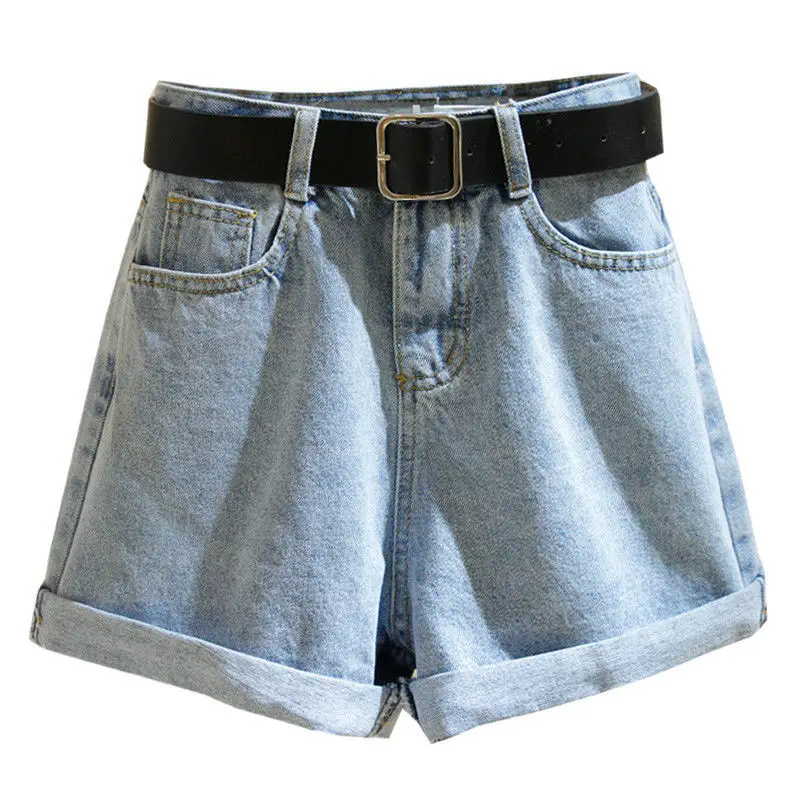 Black Denim Shorts Women High Waist Loose Fit Casual - Image 6