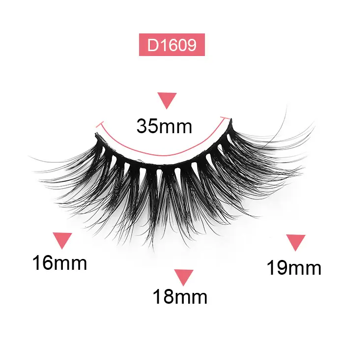 False Eyelashes D1615 35mm Thick Soft Curled Wholesale - Image 9