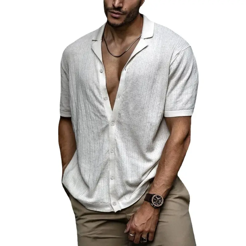 Men Orange V-Neck Short Sleeve T-Shirt - Image 22