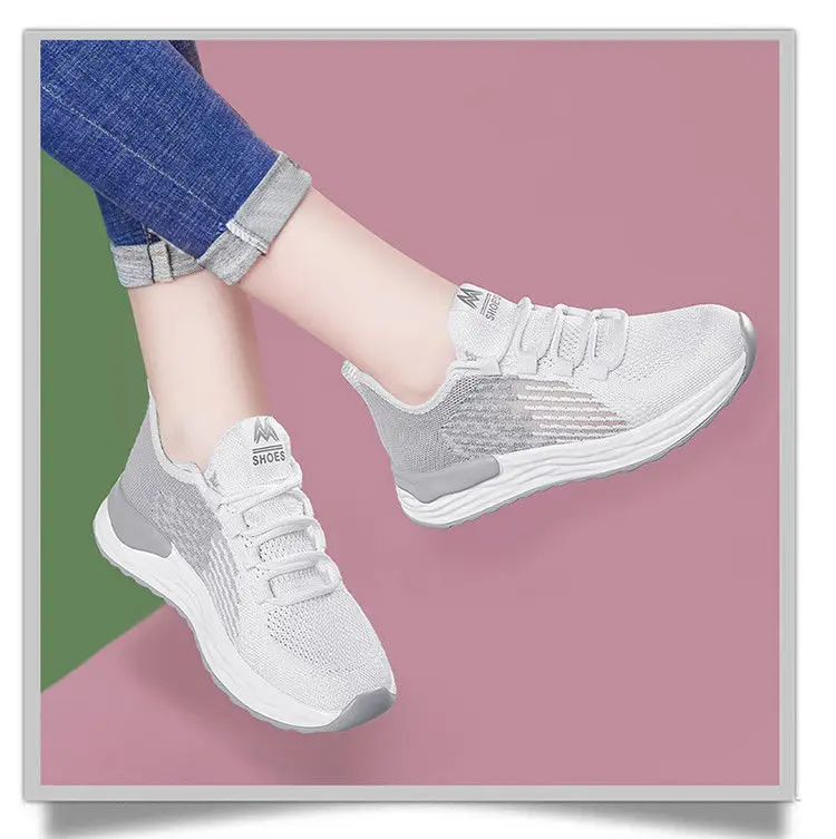 2024 Autumn Women's Shoes for Foreign Trade Cross-Border E-Commerce, Breathable White Sneakers, Flat Ultra-Light Sports Shoes for Women, Wholesale Lightweight — feature 13