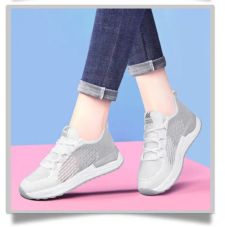 2024 Autumn Women's Shoes for Foreign Trade Cross-Border E-Commerce, Breathable White Sneakers, Flat Ultra-Light Sports Shoes for Women, Wholesale Lightweight — feature 14