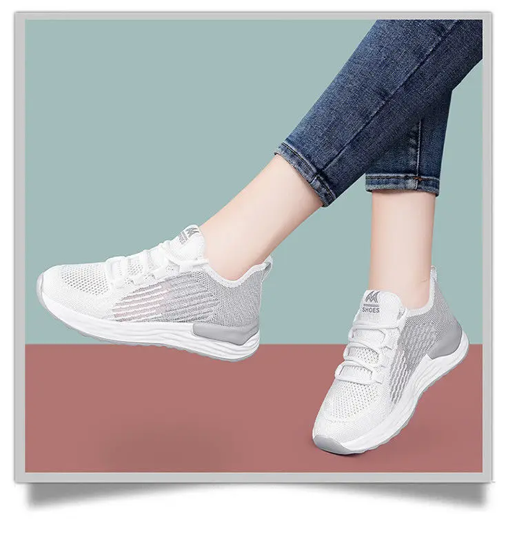 2024 Autumn Women's Shoes for Foreign Trade Cross-Border E-Commerce, Breathable White Sneakers, Flat Ultra-Light Sports Shoes for Women, Wholesale Lightweight — feature 15