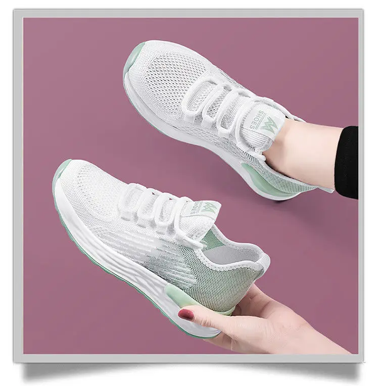 2024 Autumn Women's Shoes for Foreign Trade Cross-Border E-Commerce, Breathable White Sneakers, Flat Ultra-Light Sports Shoes for Women, Wholesale Lightweight — feature 16