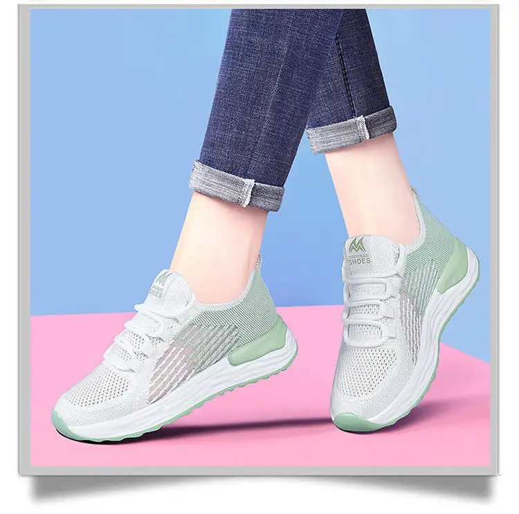 2024 Autumn Women's Shoes for Foreign Trade Cross-Border E-Commerce, Breathable White Sneakers, Flat Ultra-Light Sports Shoes for Women, Wholesale Lightweight — feature 18