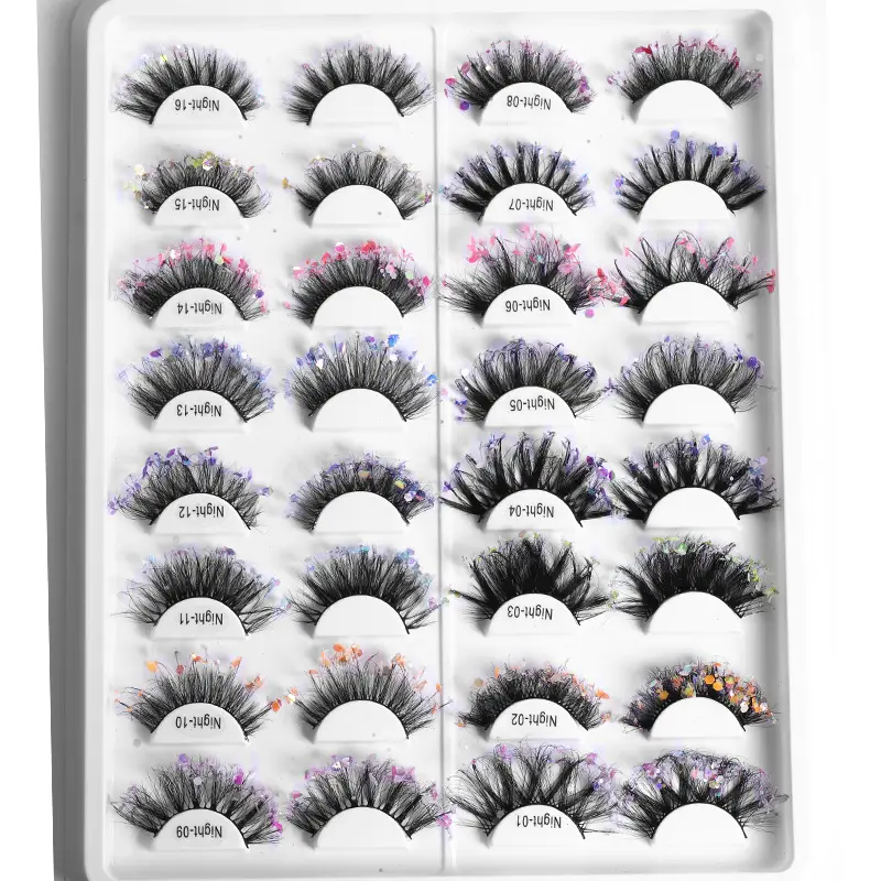 False Eyelashes Velvet Glitter Black Night-04
