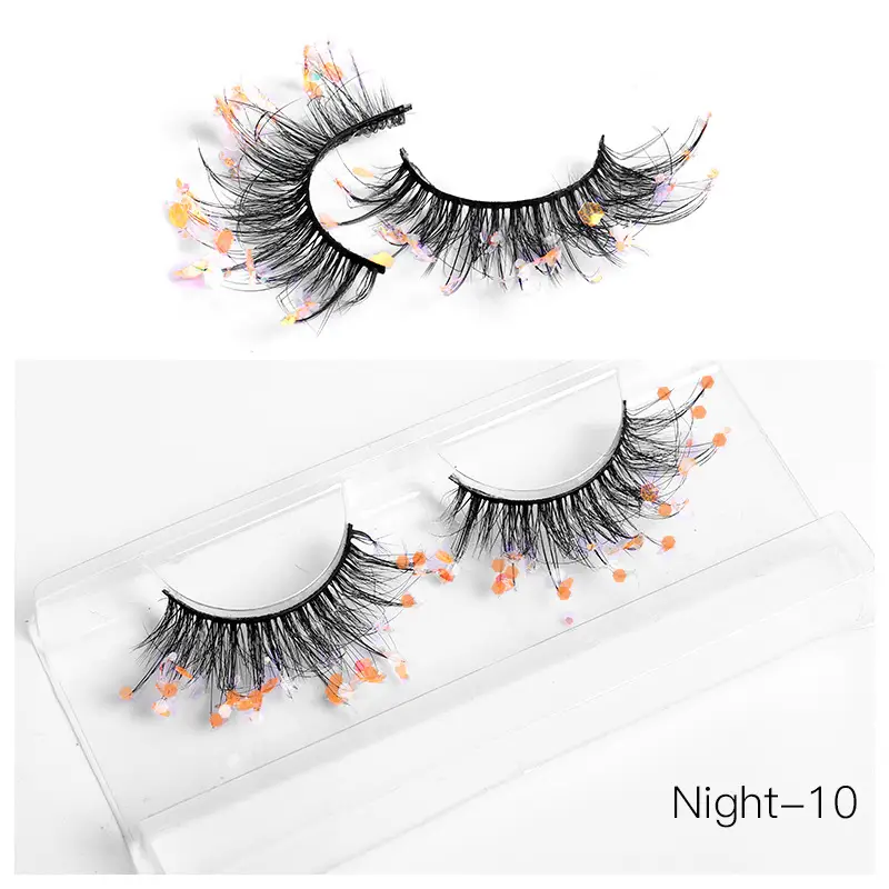 False Eyelashes Velvet Glitter Black Night-04