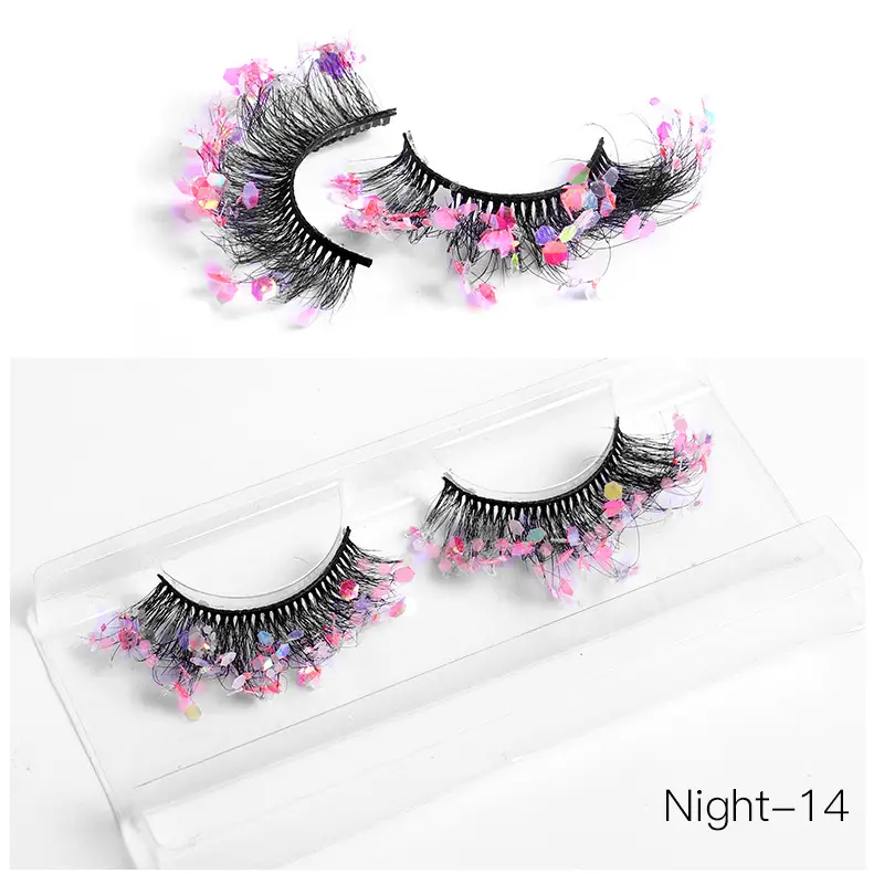 False Eyelashes Velvet Glitter Black Night-04