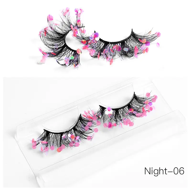 False Eyelashes Velvet Glitter Black Night-04