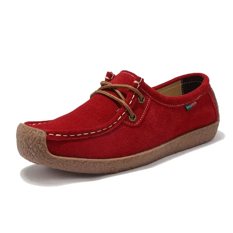 Red Casual Women's Sneakers with Flannel Sole
