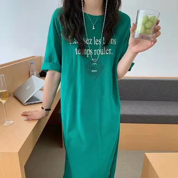 White Long Sleeve T-Shirt Dress Summer 2025 - Image 4