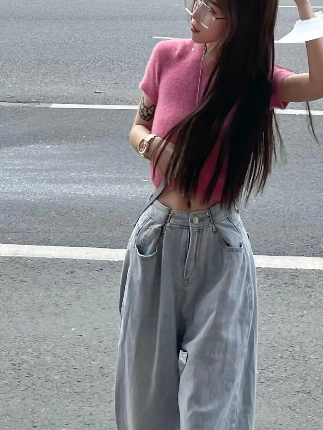 Women's 2022 Wide-leg Jeans High Waist Slimming Pants — feature 7