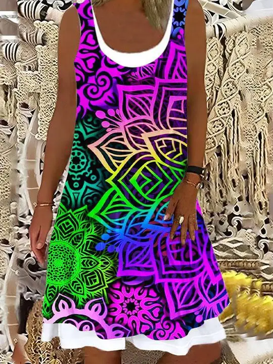 Women Sleeveless Blue Anchor Midi Dress Summer 2022 - Image 17