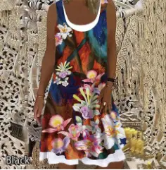 Women Sleeveless Blue Anchor Midi Dress Summer 2022 - Image 22