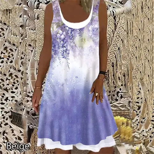 Women Sleeveless Blue Anchor Midi Dress Summer 2022 - Image 23