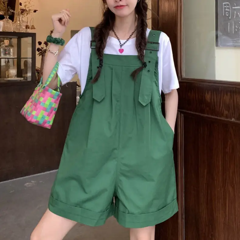 Pink High-Waist Overalls for Girls Student Style — feature 10
