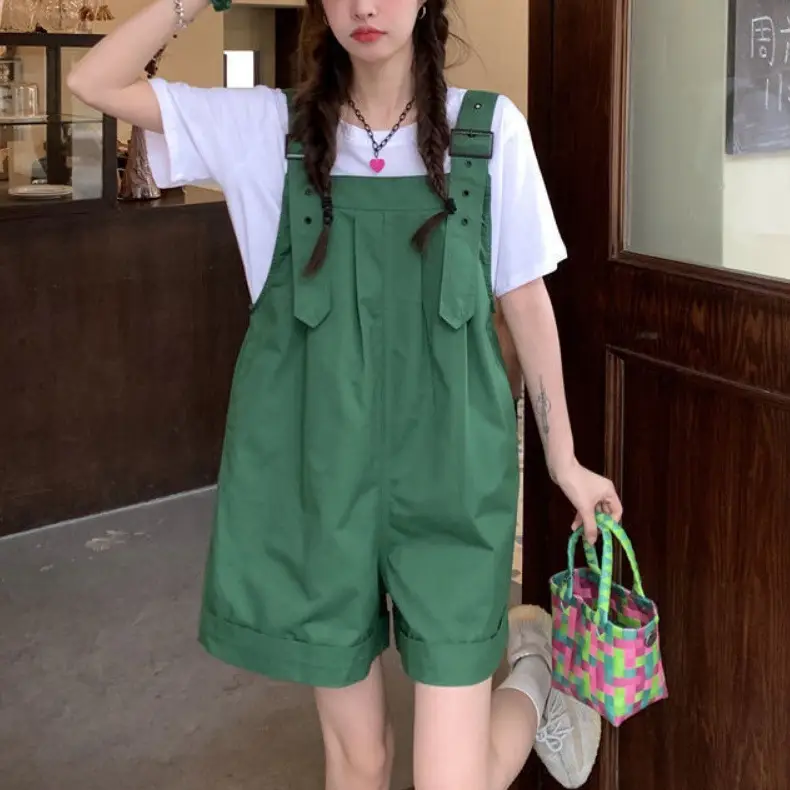 Pink High-Waist Overalls for Girls Student Style — feature 11
