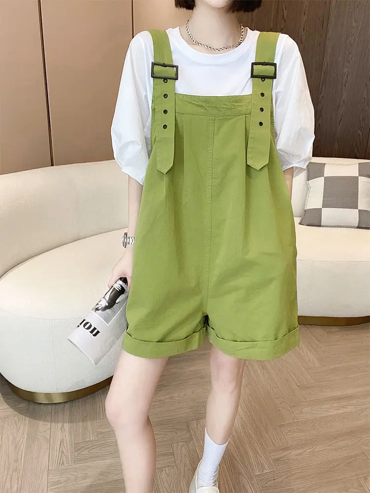 Pink High-Waist Overalls for Girls Student Style — feature 3