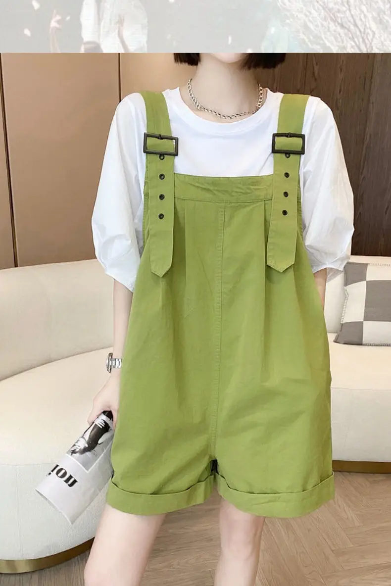 Pink High-Waist Overalls for Girls Student Style — feature 4