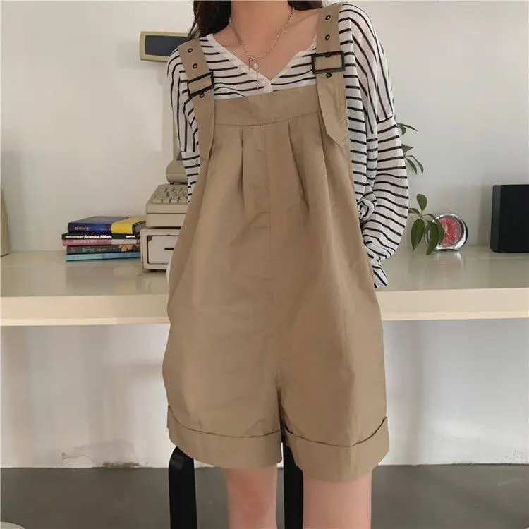 Pink High-Waist Overalls for Girls Student Style — feature 45