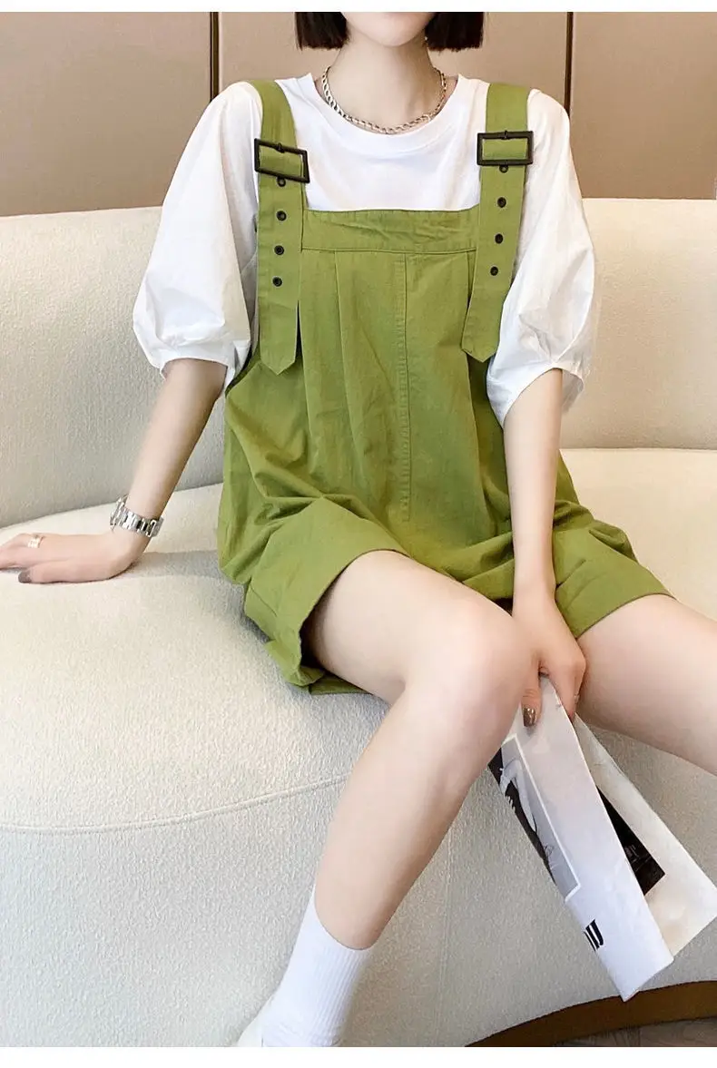 Pink High-Waist Overalls for Girls Student Style — feature 6