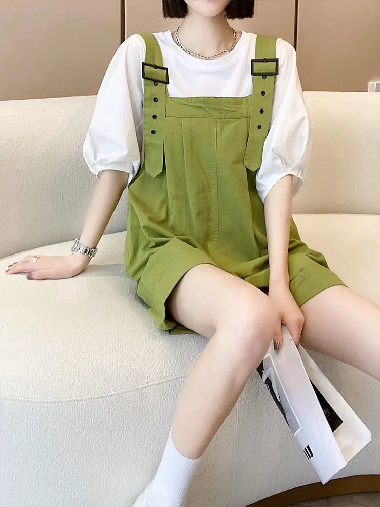 Pink High-Waist Overalls for Girls Student Style — feature 8