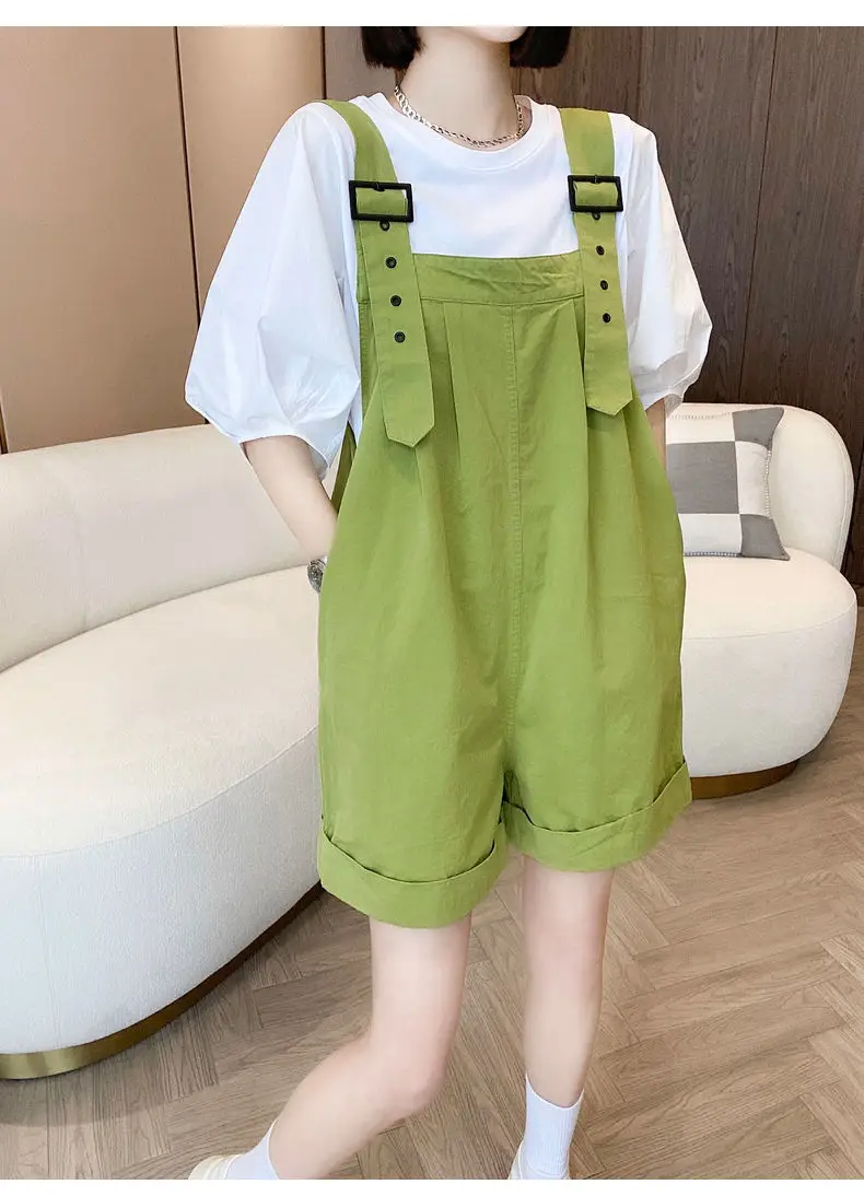 Pink High-Waist Overalls for Girls Student Style — feature 9