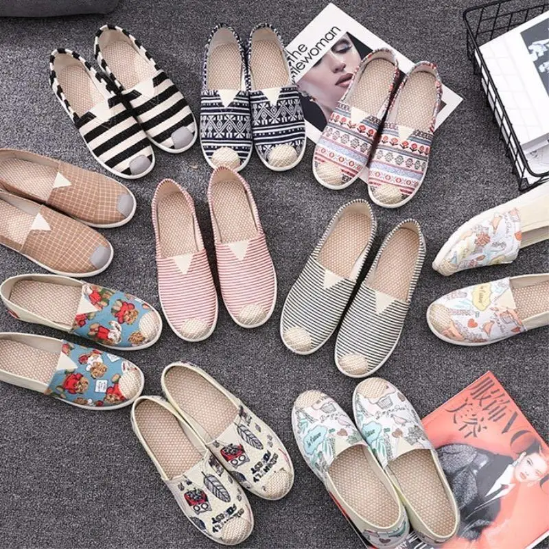 Women's Ethnic Patterned Slip-On Shoes Spring Autumn Soft Sole Canvas - Image 21